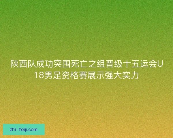 陕西队成功突围死亡之组晋级十五运会U18男足资格赛展示强大实力